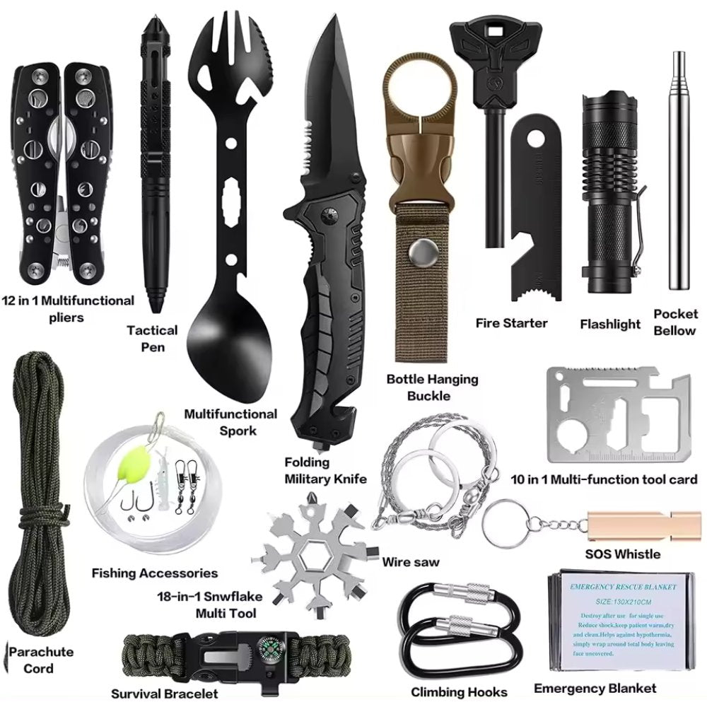 31-Piece Survival Gear Kit with Carry Bag