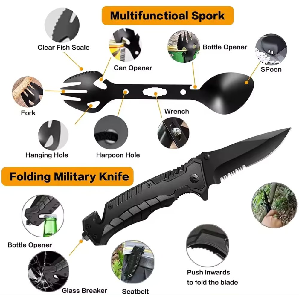 31-Piece Survival Gear Kit with Carry Bag